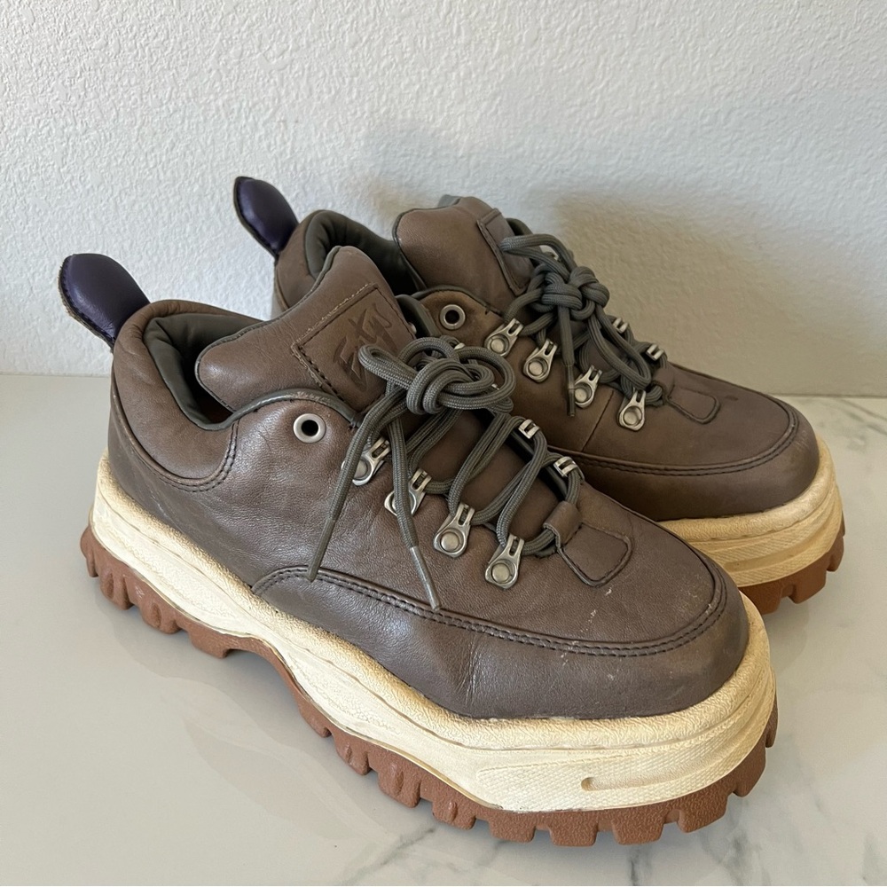 Eytys Womens Angel Chunky Leather Sneakers Size 7.5 Grey